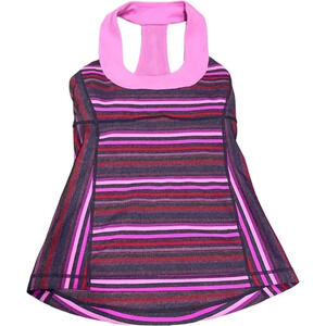 Lululemon scoop neck tank EUC pink striped size 4